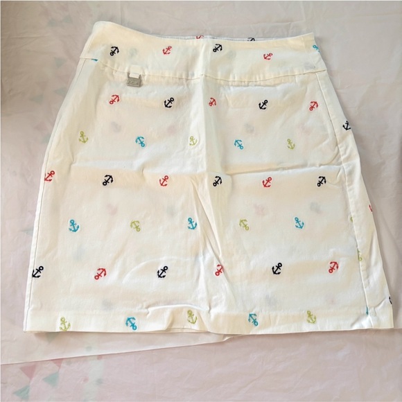 NWOT Lulu-B Anchor Skirt White with multicolor Embroidered Anchors SZ 12 - Picture 10 of 11
